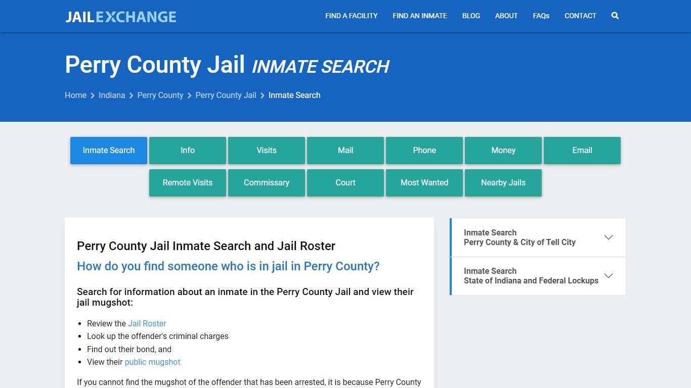 Inmate Search: Roster & Mugshots - Perry County Jail, IN - Jail Exchange